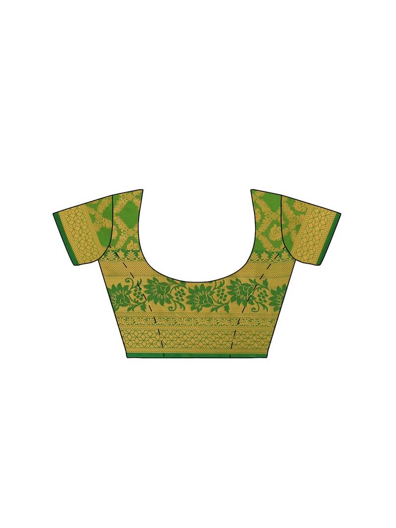 Mimosa Faux Kanjivaram Style Art Silk Saree Color :  Red