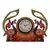 Peocock Design Decorative Papier-Mache Wooden Wall Clock