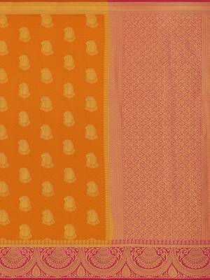 Mimosa Kanjivaram Style Art Silk Saree Color :  Mustard Yellow 5
