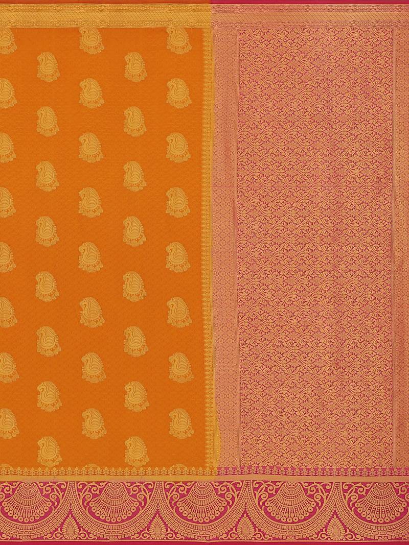 Mimosa Kanjivaram Style Art Silk Saree Color :  Mustard Yellow