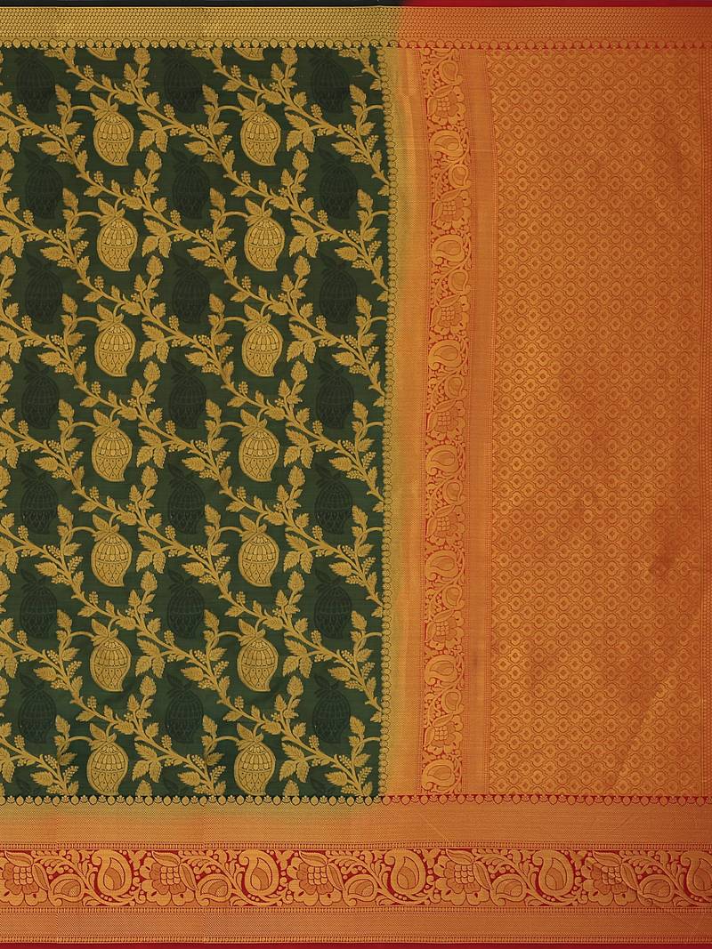 Mimosa Kanjivaram Style Art Silk Saree Color :  Green