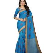 Mimosa Ikat Style Art Silk Saree Color :  Blue