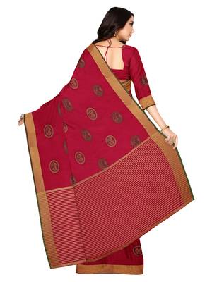 Mimosa Ikat Style Art Silk Saree Color :  Pink 3