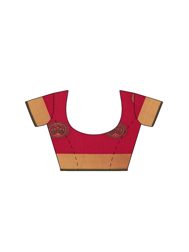 Mimosa Ikat Style Art Silk Saree Color :  Pink