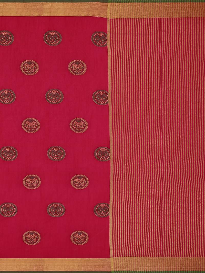 Mimosa Ikat Style Art Silk Saree Color :  Pink