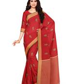 Mimosa Ikat Style Art Silk Saree Color :  Red