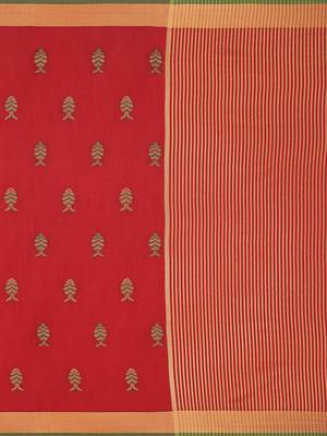 Mimosa Ikat Style Art Silk Saree Color :  Red 5