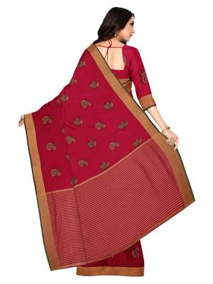 Mimosa Ikat Style Art Silk Saree Color :  Pink 3