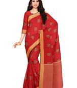 Mimosa Ikat Style Art Silk Saree Color :  Red