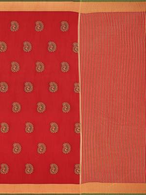 Mimosa Ikat Style Art Silk Saree Color :  Red 5