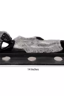 Divine Reclining Buddha Tea Light Holder - Silver