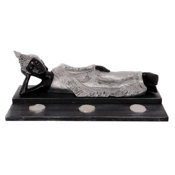 Divine Reclining Buddha Tea Light Holder - Silver 3
