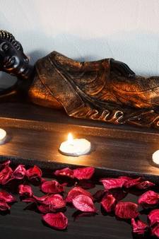 Divine Reclining Buddha Tea Light Holder - Bronze