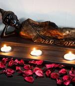 Divine Reclining Buddha Tea Light Holder - Bronze
