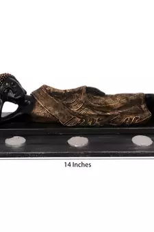 Divine Reclining Buddha Tea Light Holder - Bronze