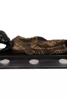 Divine Reclining Buddha Tea Light Holder - Bronze
