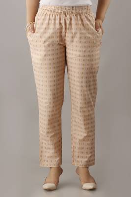 Ardozaa Women's Cotton Printed Straight Kurta Pant Set (Cream) 6