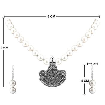 Amazing Oxidised Pendant White Pearl Mala Set  Jewellery set for Women 4