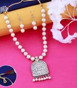 Designer Exclusive Oxidised Pendant White Pearl Jewellery set for Women