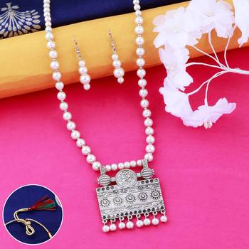 Stylish  Amazing Oxidised Pendant White Pearl Jewellery set for Women 1