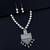 Exclusive Oxidised Classic Look Pendant White Pearl Jewellery set for Women