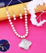Exclusive Party Wear  Oxidised Pendant White Pearl Jewellery set for Women