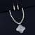 Silver plated Unique Design pendant Designer Traditional Long Pearl Necklace set for women Jewellery set