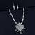Silver plated Designer Traditional Long Pearl Drop Round Shape pendant Necklace set for women Jewellery set