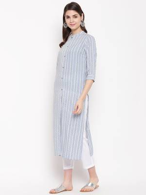 grey printed rayon kurti 3