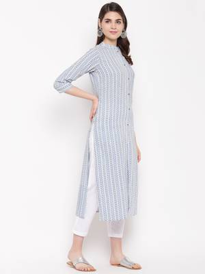 grey printed rayon kurti 4