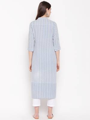 grey printed rayon kurti 5