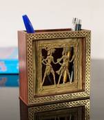 Adorning Dhokra Art Wooden Pen Stand