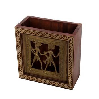 Adorning Dhokra Art Wooden Pen Stand 2