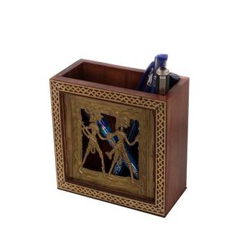 Adorning Dhokra Art Wooden Pen Stand 3