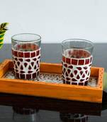 Multipurpose Jewelled Orange Wooden Utility Tray