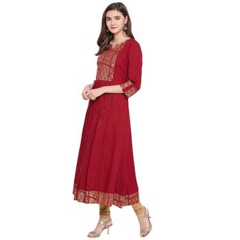 red printed  kurti 2