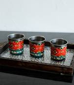 Multipurpose Jewelled Brown Wooden Utility Tray