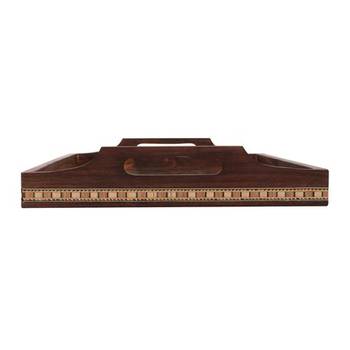 Multipurpose Gemstone Filled 12 Sq Brown Wooden Utility Tray 2