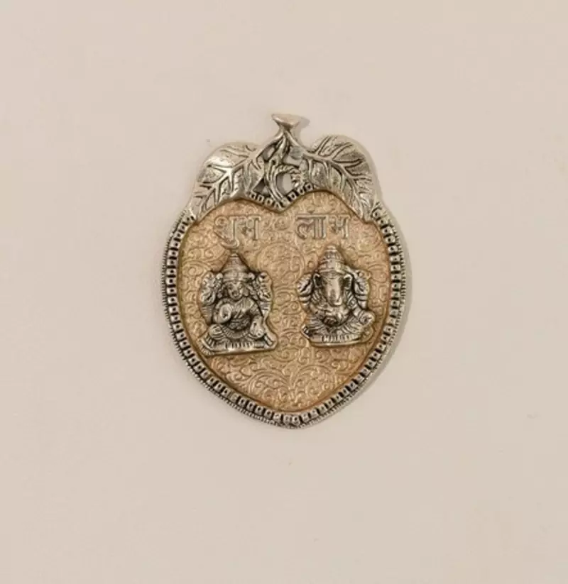 Shubh Labh Metal Wall Hanging of Laxmi-Ganesha