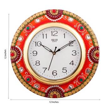 Exquisite Papier-Mache Wooden Wall Clock 2