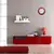 Vibrant Red Floral Crafted Papier-Mache Wooden Wall Clock