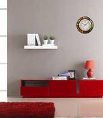 Peocock Embossed Floral Fine Crafted Papier-Mache Wooden Wall Clock