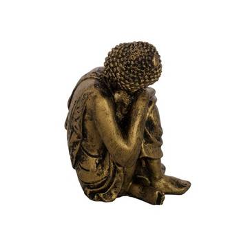 e craft india polyresin resting buddha golden 3 inch 2