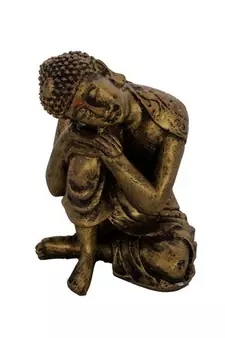 e craft india polyresin resting buddha golden 3 inch