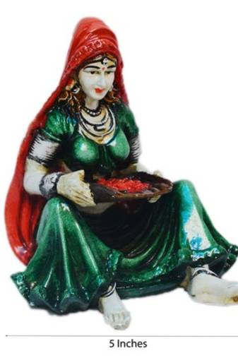 Polyresin Rajasthani Lady Showpiece