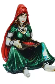 Polyresin Rajasthani Lady Showpiece