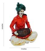 Polyresin Rajasthani Lady Playing Dholak Showpiece