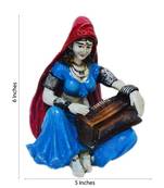 Polyresin Rajasthani Lady Playing Harmonium Showpiece