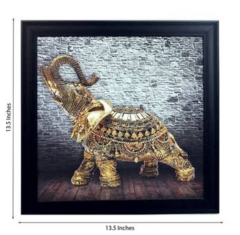 Jewelled Elephant Design Satin Matt Texture Framed UV Art Print 2
