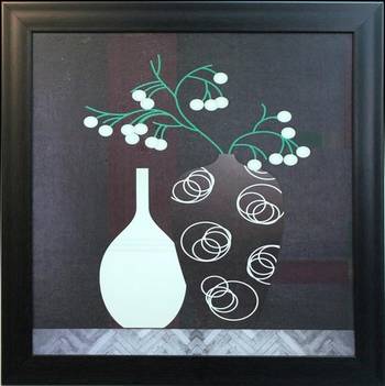 Abstract Pot Theme Satin Matt Texture Framed UV Art Print 1